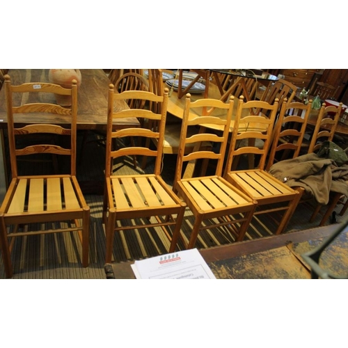 1 - Set of six slat back modern Ercol kitchen chairs, all bear Ercol labels