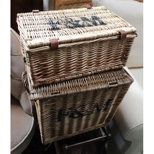 132 - Two wicker baskets,  Fortnum and Masons examples.