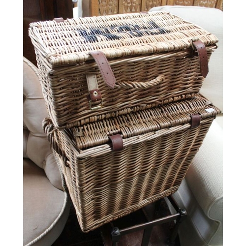 132 - Two wicker baskets,  Fortnum and Masons examples.