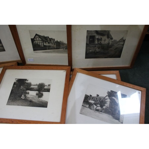 175 - Eleven framed black & white photogravures of Stratford upon Avon scenes, includes Henley Street with... 