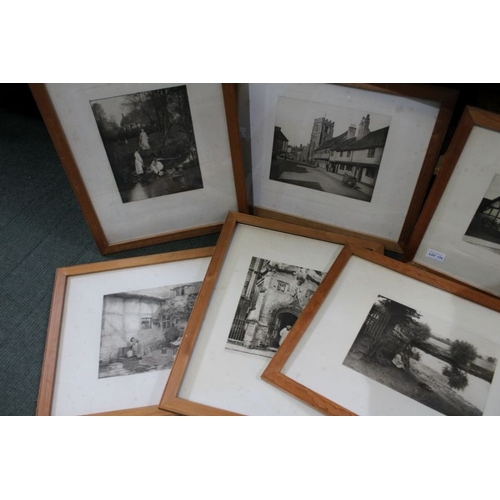 175 - Eleven framed black & white photogravures of Stratford upon Avon scenes, includes Henley Street with... 