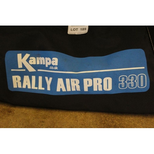 189 - Kampa Rally Air Pro 330 awning.