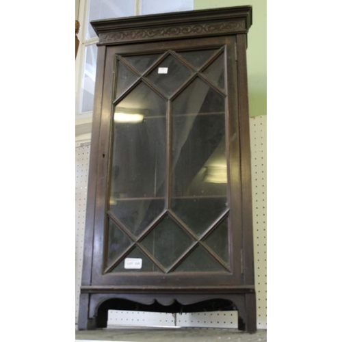 238 - Small glazed wall hanging corner cupboard