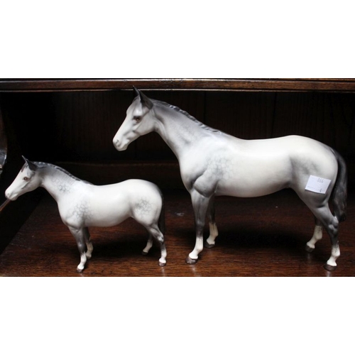 3 - A set of three dapple grey Beswick horses, A/F