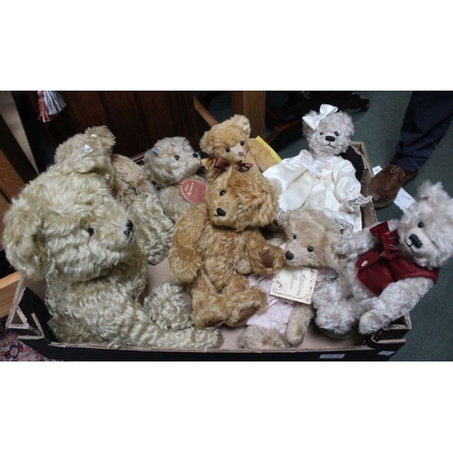 52 - A box of Teddy bears, including one large, all tagged (8)