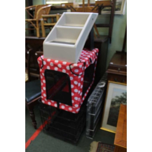 58 - Two dog crates, together with dog steps & a car carry case