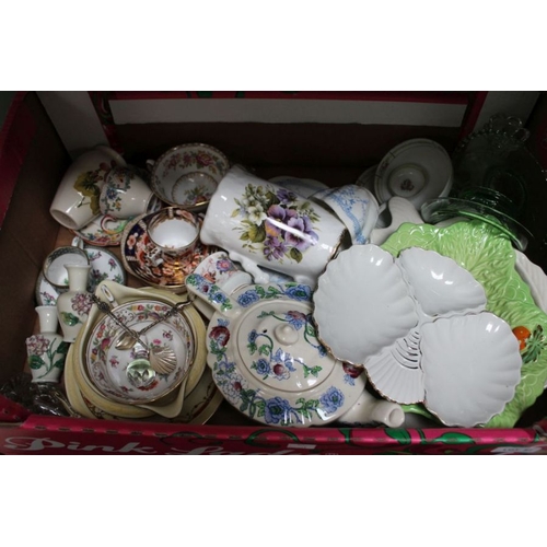 87 - A box of useful and collectible china wares.