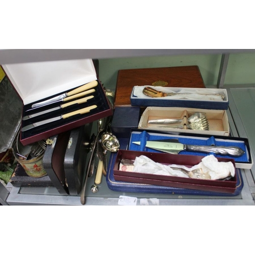 91 - A mixed selection of silver plated cutlery, some in original boxes.