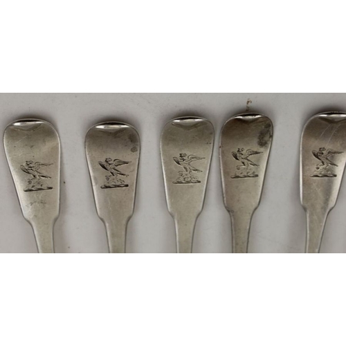 11 - Thomas Purver and Edward Furnice, a set of six Georgian silver fiddle pattern dessert forks, London ... 