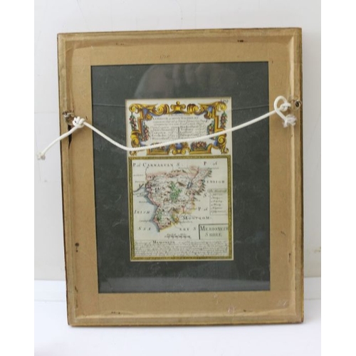 113 - An early road map, route features Campden, framed