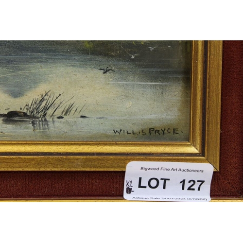 127 - George Willis-Pryce (1866-1949), Langdale Pikes, Lake District, 15cm x 20cm and Derbyshire, fly fish... 