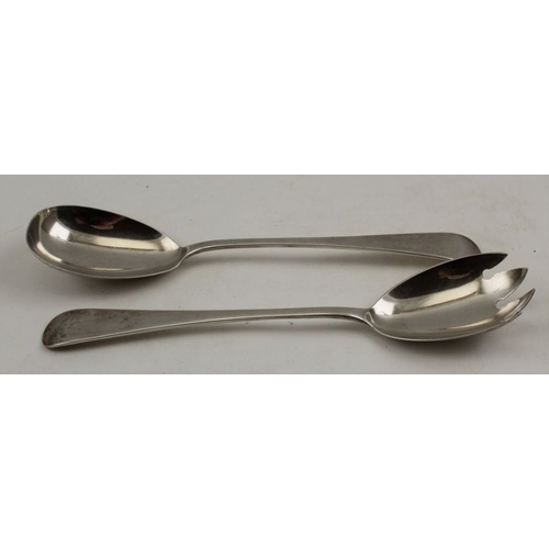 16 - Barker Brothers Silver Ltd. A pair of silver salad servers, Birmingham 1934, combined weight 118g