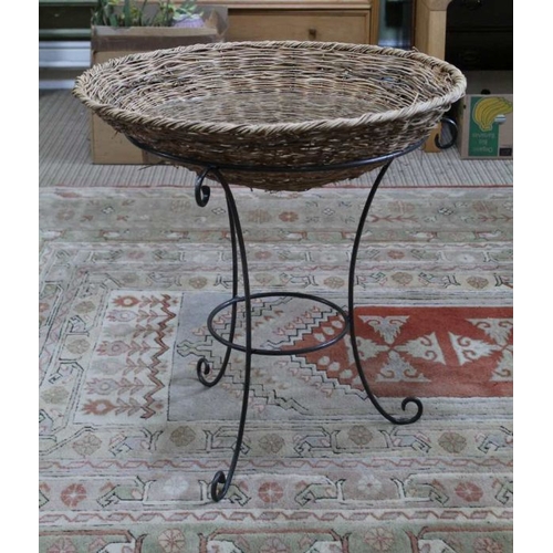 220 - A metal based dish topped occasional table, 73cm x 70 cm