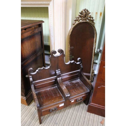 289 - A wall unit (once part of a larger piece) and a gilt framed mirror