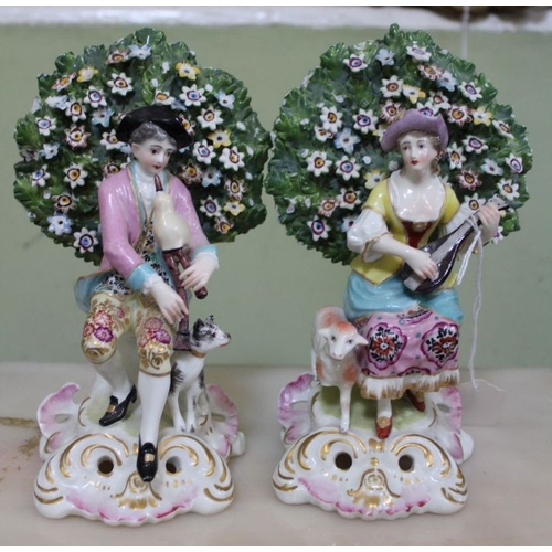 290 - A pair of porcelain Bocage musician groups, 18cm high