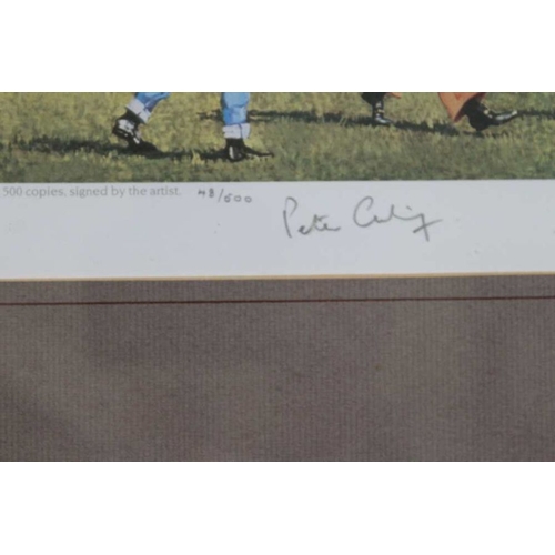 302 - Peter Curling - Sporting signed print 'Classic Performers at the Park' , 32cm x 68cm No. 48/500, gla... 