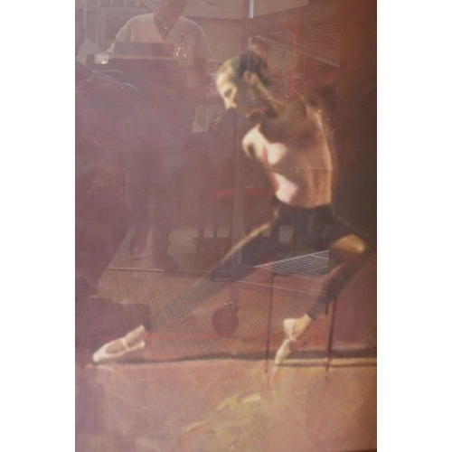 305 - Charles Willmott - Two originals of rehearsing ballerinas, 61cm x 51cm, signed in gallery mounts and... 