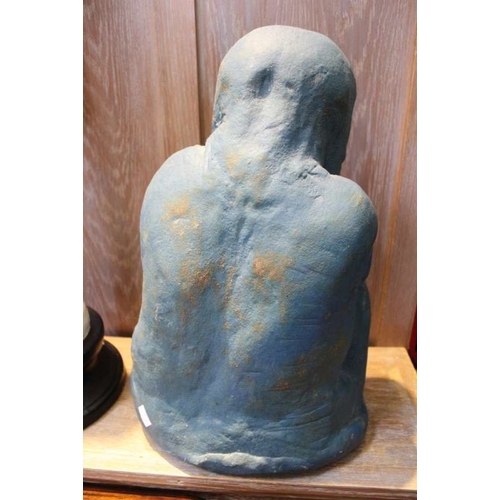 306 - Eamonn McGovern a studio stoneware, blue glazed, figure of a baby,44cm tall. ( Ex Felix Dennis Colle... 