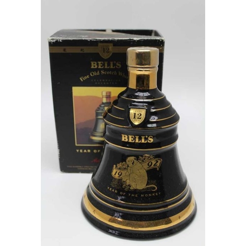 536 - 1992 Bells Decanter for Year of the Monkey (boxed), 1 bottle