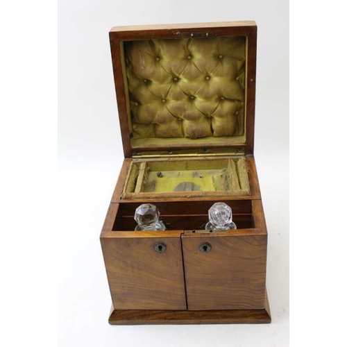 85 - A Victorian dressing table box, opens to reveal drawers and bottles within, 18cm wide