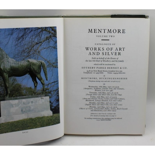 90 - Mentmore, two volumes of the 1977 Sotheby's on site auction, includes the furniture, clocks, silver ... 