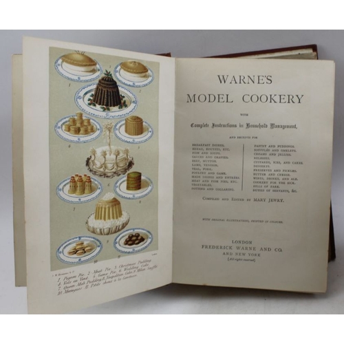 93 - Warne's Model Cookery, Frederick Warne and Co, London, illustrated, embossed cloth boards, together ... 