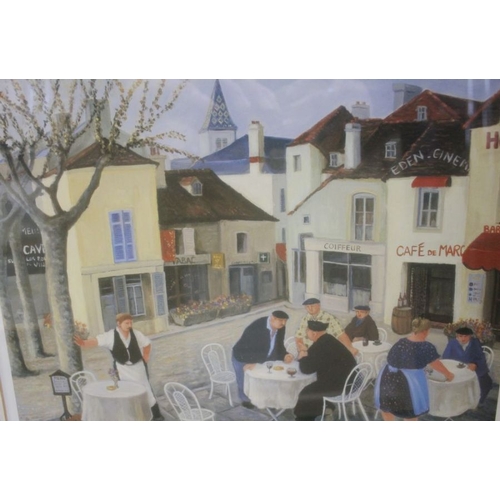 118 - Margaret Loxton - Four limited edition framed prints, Market Day, The Town Square, Pavement cafe plu... 