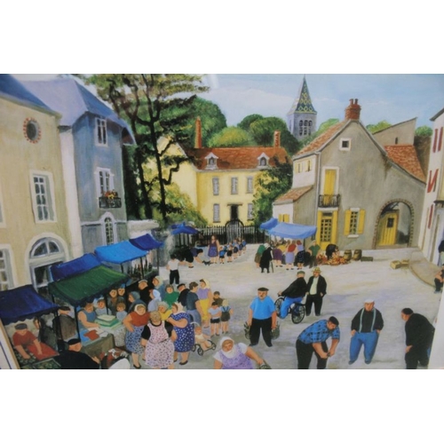 118 - Margaret Loxton - Four limited edition framed prints, Market Day, The Town Square, Pavement cafe plu... 