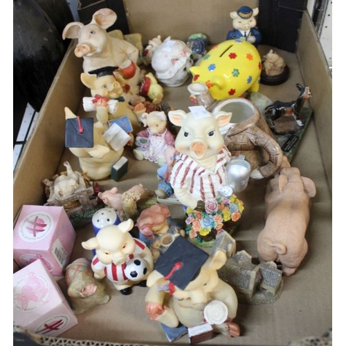 137 - A box containing a selection of model pigs