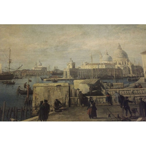 186 - A framed print of Venice and a framed Victorian portrait photograph