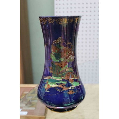 19 - A Devon Lustre ware vase 24cm high and a Carltonware bowl 23.5cm in diameter