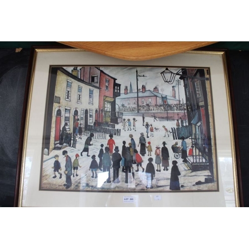 265 - After L S Lowry, A Procession, colour print, framed and glazed