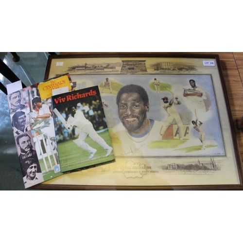 287 - A limited edition colour print, Vivian Richards (Antigua, Somerset, and West Indies) signed colour c... 