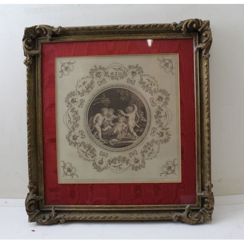 290 - Three framed engravings, putti