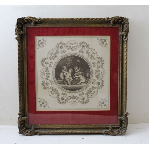 290 - Three framed engravings, putti