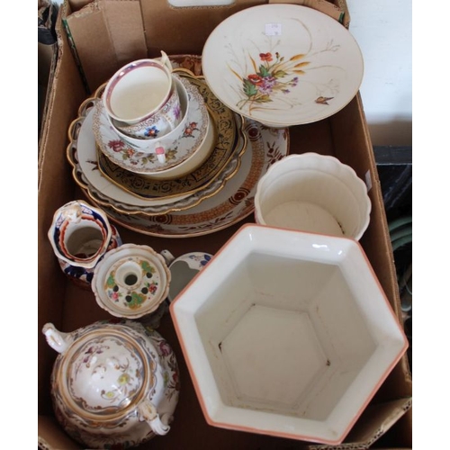 291 - A collection of ceramics 19th/20th century to include, Dresden bowl, cup & saucer, ironstone jug, et... 