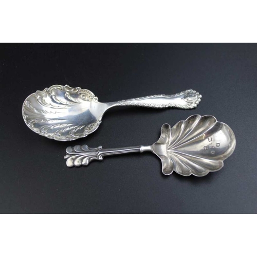 10 - Two silver Victorian tea caddy spoons, both Birmingham, one 1845, the other 1899, combined weight: 2... 