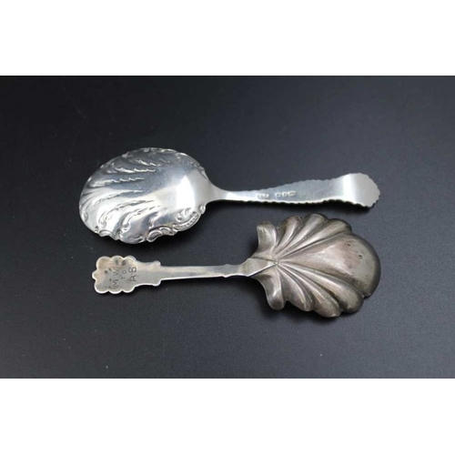 10 - Two silver Victorian tea caddy spoons, both Birmingham, one 1845, the other 1899, combined weight: 2... 