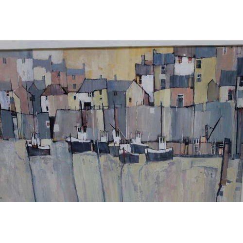 105 - Martin Proctor, 'Harbour 6', gouache painting, signed & inscribed, 28cm x 47cm, framed, mounted & gl... 