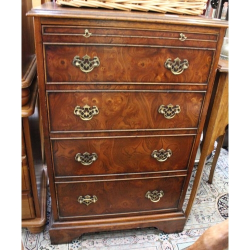 140 - A burr walnut reproduction hi-fi cabinet