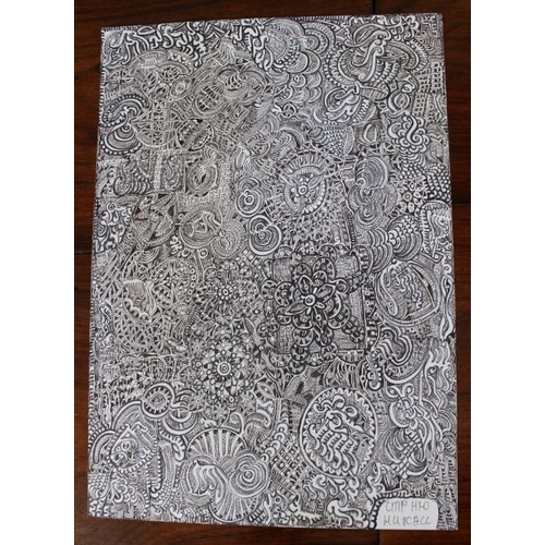 144 - Mykyta (Nikita) Storozhkov - Ukrainian autistic artist a highly detailed abstract monochrome origina... 