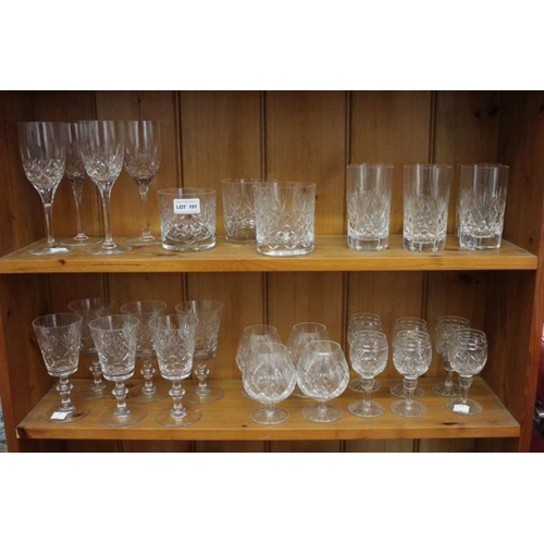 191 - A selection of cut drinking glasses various