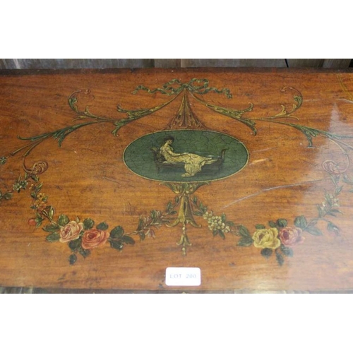 200 - An early 19th century principally satin wood Sheriton design foldover card table, the central cartou... 