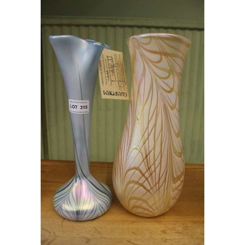 203 - Glasform Limited, two unique John Ditchfield Studio Glass Vases with certificates, number 10425 and ... 