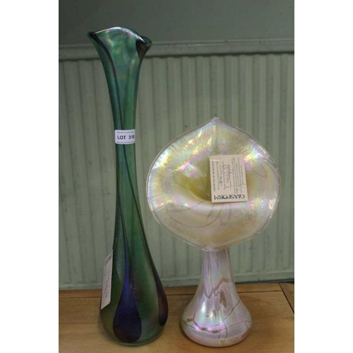 208 - Glasform Limited, two unique John Ditchfield Studio Glass Vases with certificates, numbers 8920 and ... 