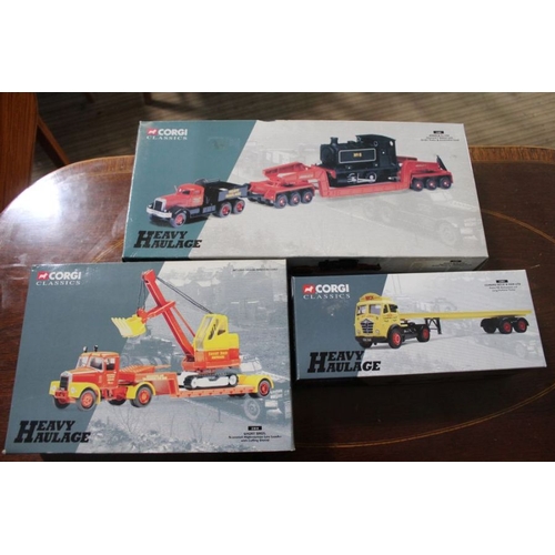 254 - Three boxed Diecast Corgi Classics to include Edward Beck & Sons Ltd Foden Articulated long platform... 