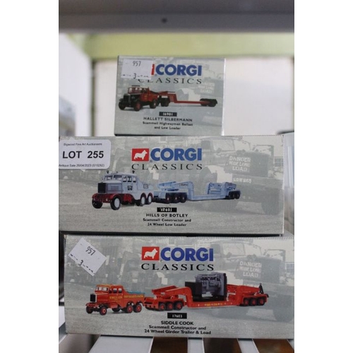 255 - Three boxed Diecast Corgi Classics to include Siddle Cook Scammell Constructor & 24-wheel girder tra... 