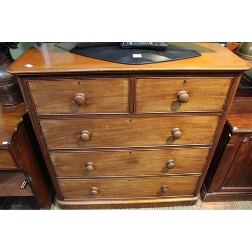 269 - A Victorian mahogany five drawer chest, 114 x 113cm.