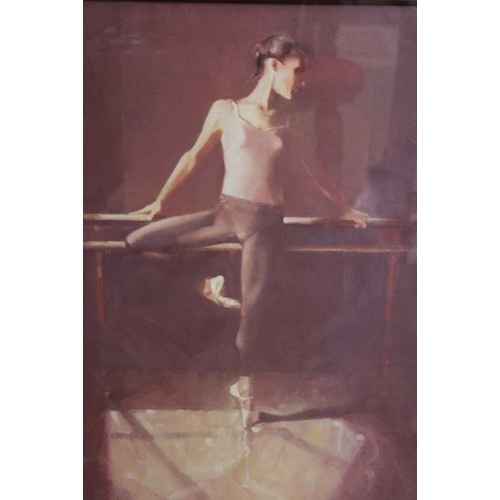 305 - Charles Willmott - An original of rehearsing ballerina, 61cm x 51cm, signed in gallery mounts and fr... 