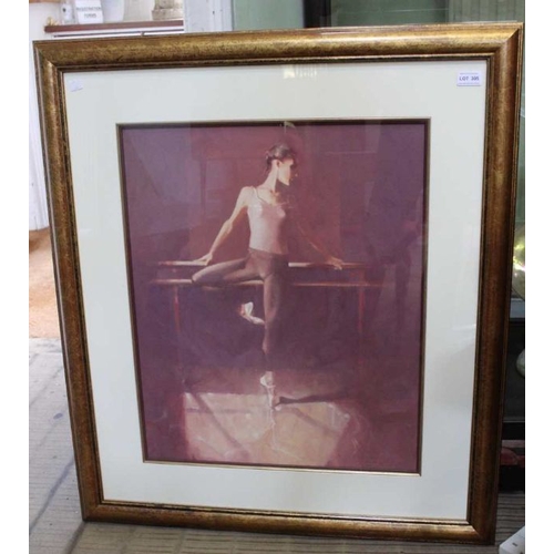 305 - Charles Willmott - An original of rehearsing ballerina, 61cm x 51cm, signed in gallery mounts and fr... 